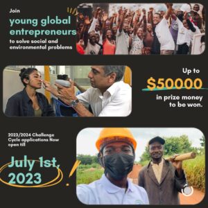 6-months social venture building program for global young entrepreneurs aged 18-30 for an opportunity to win up to $50,000 in grant funding